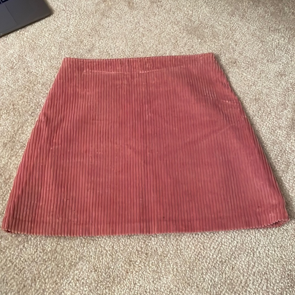Pink Aritzia Mini Skirt with Vertical Grooves, Size 4